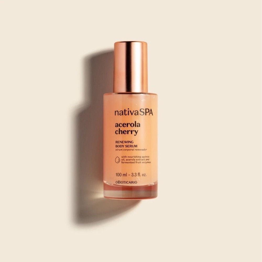 New In Box NATIVA SPA O BOTICÁRIO, Acerola‎ Cherry Renewing Body Serum 3.3 Oz